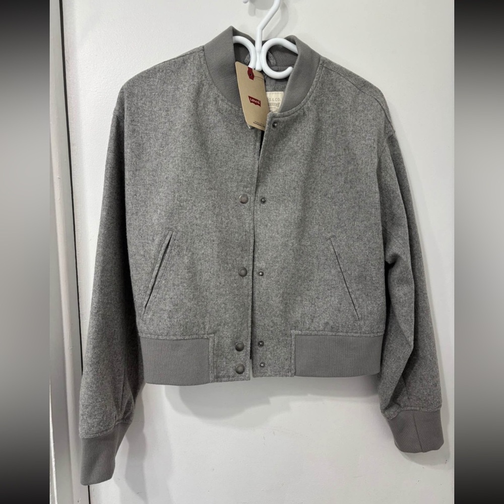 NWT Levi’s cropped varsity bomber jacket wool blend